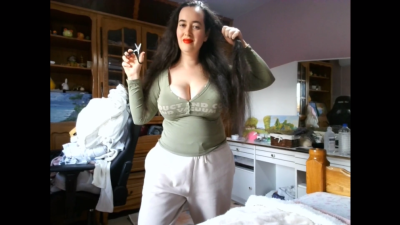 Cutting Off My Hips Length Hair To Very Short. Enjoy This Exciting And Unique Video