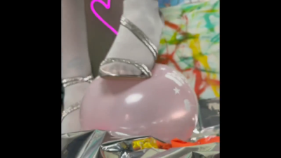 My Giantess Balloon Popping: Silver Heels & White Nylons