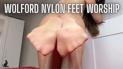 Worship My Wolford Nylon Feet And Cum For Them