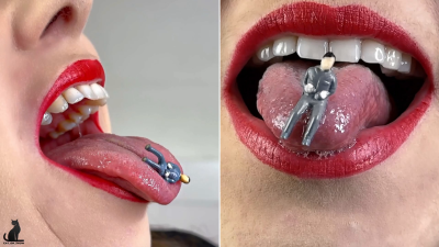 Giantess Mouth Play With A Tiny And Swallow Vore