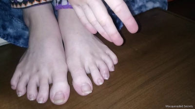 POV Lilac Toenail Painting Extra Long Toenails HD