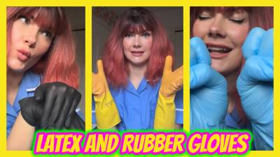 Chatty Latex And Rubber Glove Try On!