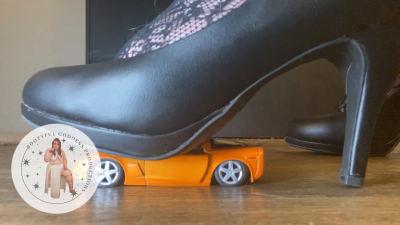 Orange Toy Car Crush With Heels