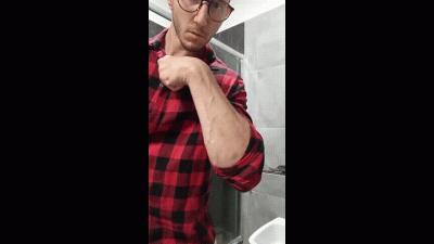 Lumberjack Flexes His Muscles