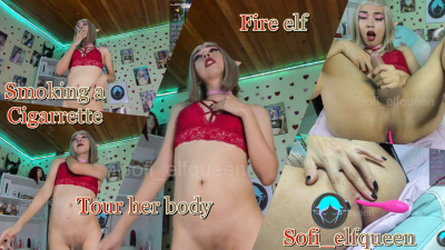 Fire Elf Smoking Fetish Close Up To Her Body