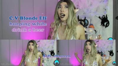 Cv Blonde Elf Burping While Get A Drink