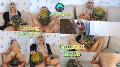 Cv Fucking A Big Pumpkin And Cum Inside