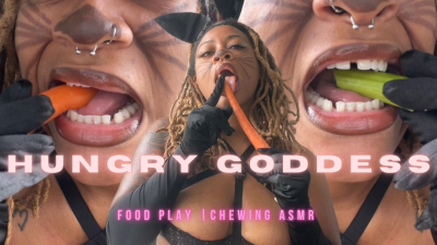 Temptress Mango Is A Hungry Goddess: Food Play, Chewing ASMR, Mouth Nose Teeth Fetish