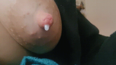 Leaking Milk From Nipple Lactating Breasts