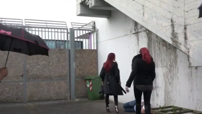 5 Dominatrixes Trample Him