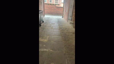 Walking Through The City In Fetish Fish Nets