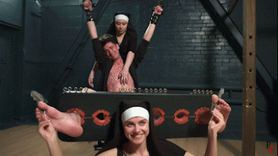 Crazy Nuns Leya And Tonya Tickle Poor Guy (Full HD Mp4)