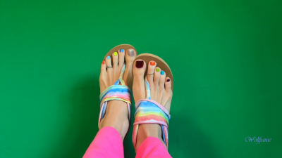 Skittle Toes (Rainbow Sandals + Sparkle Heels)