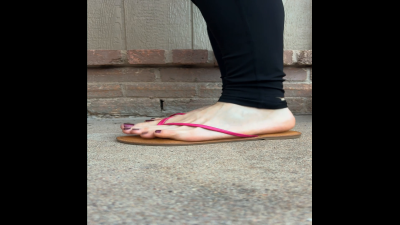 Big Pale Feet In Flip Flops