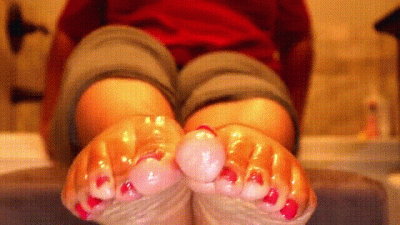Rubbing Oily Toes