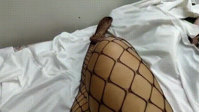 Feet Lovers Playing With Feet In Fishnets