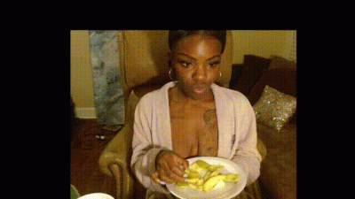 Eating Mango With Nipples Pop Out