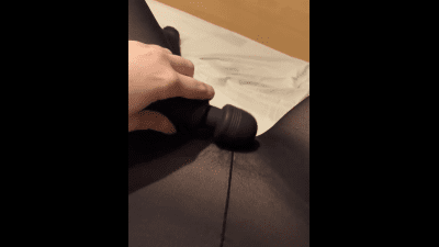 Tights No Panties Feet And Pussy Vibrating Wand Play
