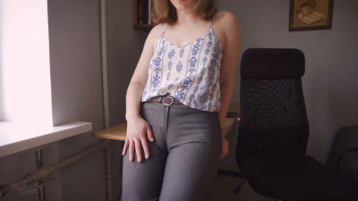 Hot Coworker Teases Cameltoe In Trousers And Panties