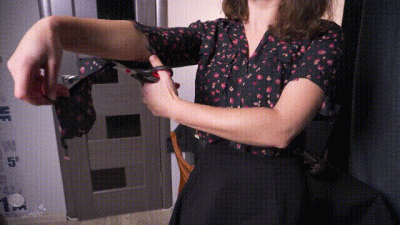 Hot Secretary Rips Clothes Off Till She Almost Naked