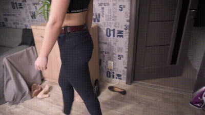 Watching Hot MILF With Panty Line Bending And Cleaning