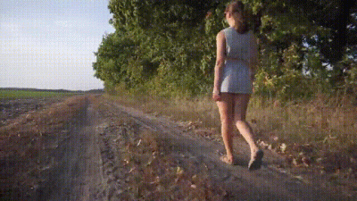 Walking Outdoors And Flashing Ass Under Skirt