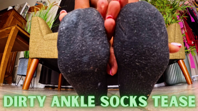 Dirty Black Ankle Socks Tease Ft Queen Ava
