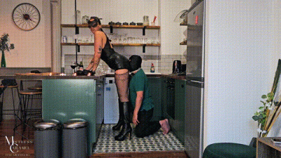 Leashed Kitchen Ass Worship