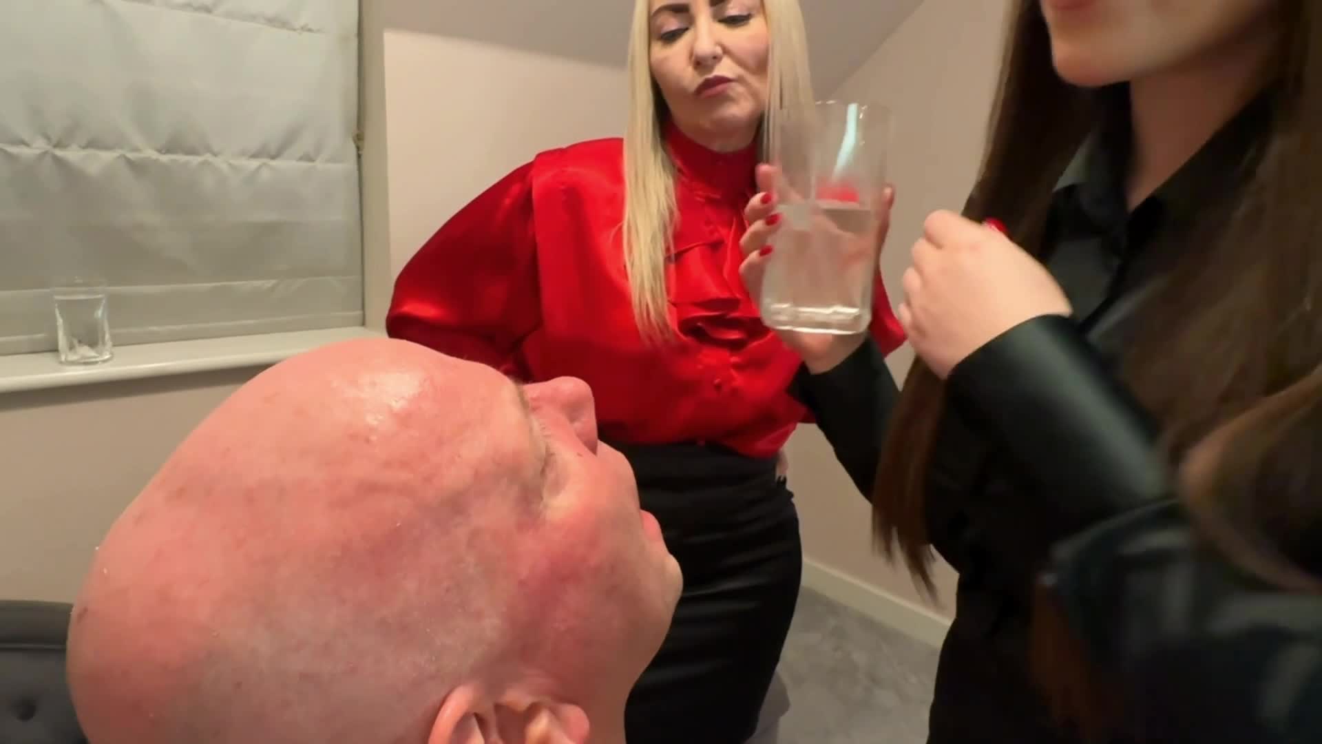 Slapping His Disobedient Face Before Making Him Our Spit Bucket!