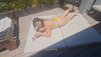 Found A Latina MILF Sunbathing And Had To Cum On Her Tits