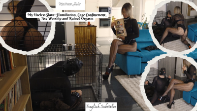 My Useless Slave: Humiliation, Cage Confinement, Ass Worship & Ruined Orgasm- Mistress Julia