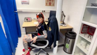 Nurse Ruby's Monthly Milking: Chastity Patient Drained, & Locked In Inverted Cage