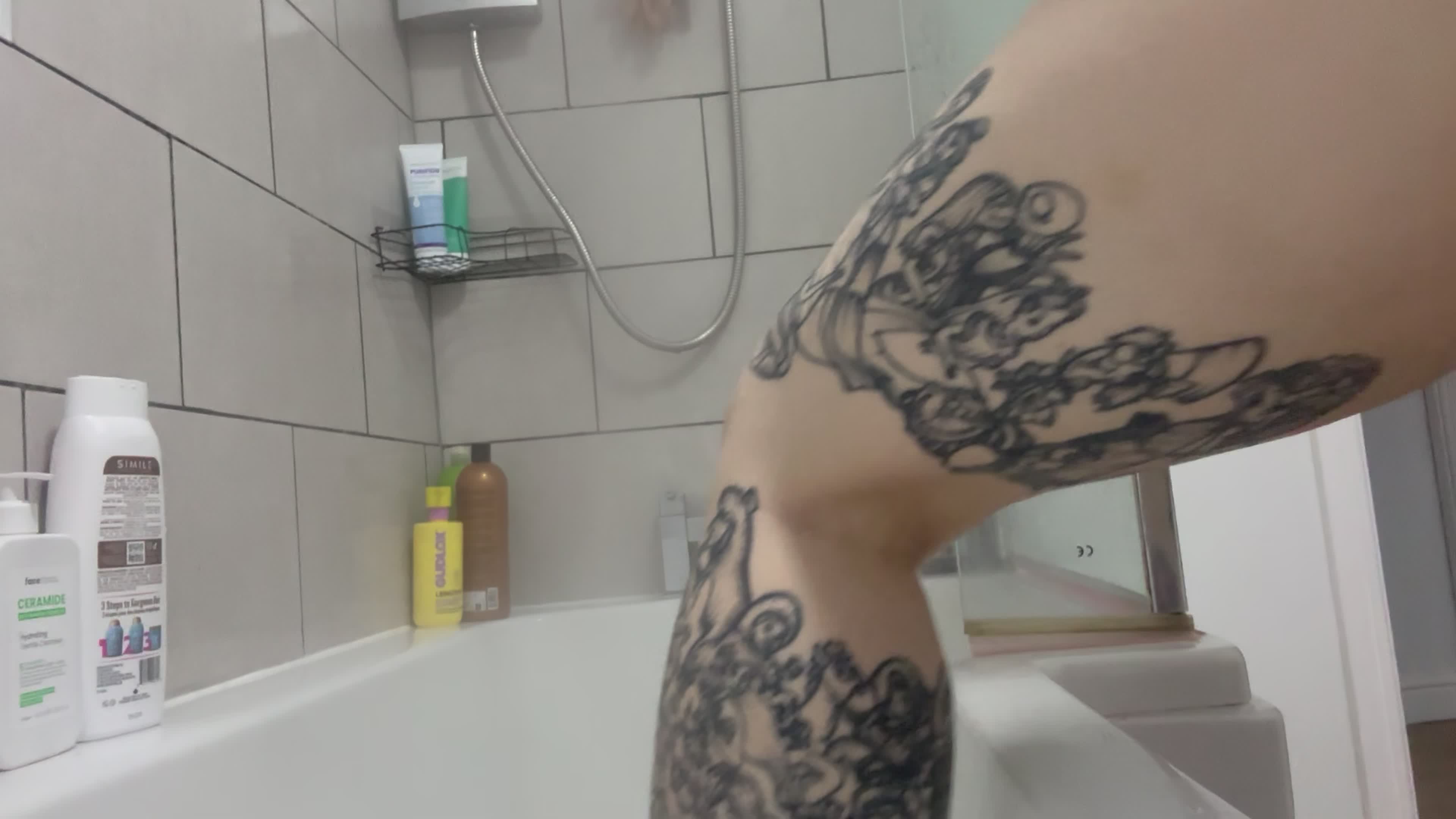 Last Chance To See My Natural Tits I'm Trimming My Bush & Riding The Shower... One Final Time Before Surgery