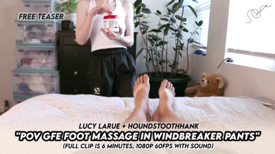 POV Gfe Foot Massage In Windbreaker Pants With Lucy Larue
