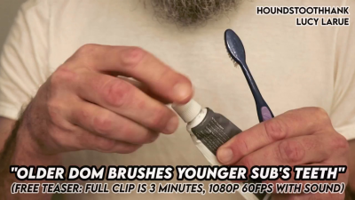 Older Dom Brushes Younger Subs Teeth With Lucy Larue