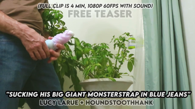 Sucking His Big Giant Monsterstrap In Blue Jeans