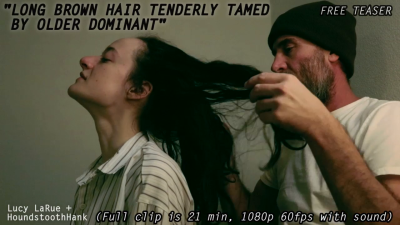 Long Brown Hair Tenderly Tamed By Older Dominant