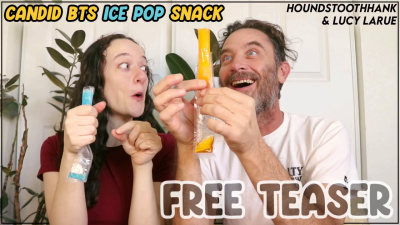 Candid BTS Ice Pop Snack With Lucy Larue