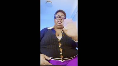 BBW MILF Ebony Step-Mom In Glasses Gives Virgin Step-Som His First Blowjob