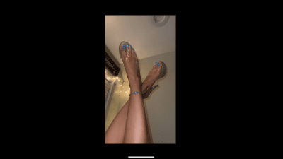 Blue Toes In Rhinestone Stilettos