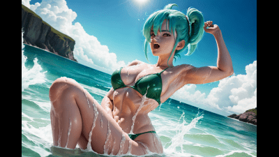Bulma On The Beach