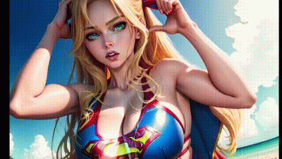 Supergirl On The Beach