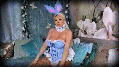 Hot Anime Bunny Playing With Her Glass Dildo