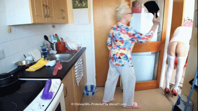Chrissy Cleaning Kitchen Big Black Cock