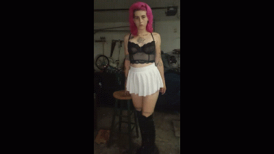 Pink Hair, White Skirt