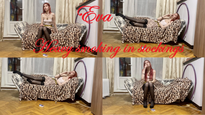 Eva: Heavy Smoking In Stockings
