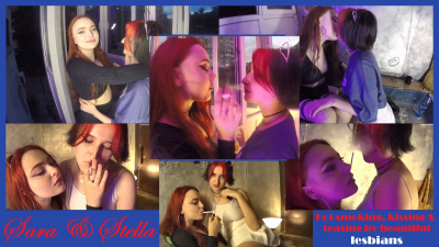 Hot Smoking, Kissing And Teasing By Beautiful Lesbians