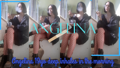 Angelina 19Yo Deep Inhales In The Morning