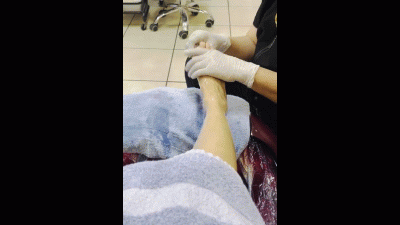 Asian Oily Foot Massage During New Pedicure