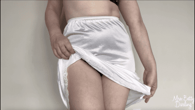 White Slip And Black Purple Panties Lingerie Tease Sfw